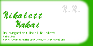 nikolett makai business card